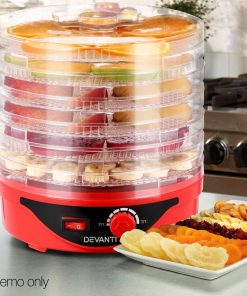 Devanti Food Dehydrator with 7 Trays - Red