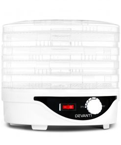 Devanti Food Dehydrator with 5 Trays - White