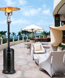 Devanti Portable Gas Patio Heater - Black and Silver