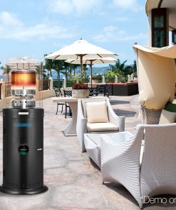 Devanti Portable Gas Patio Heater - Black and Silver