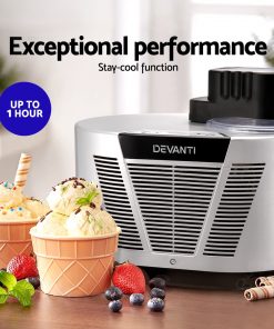 Devanti Self Cooling Ice Cream Maker - Silver