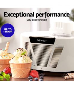 Devanti Ice Cream Maker with Built in Compressor
