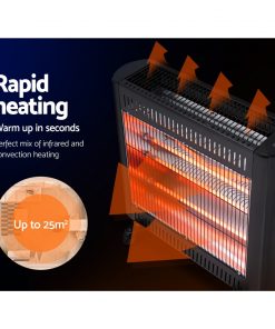 Devanti 2200W Infrared Radiant Heater Portable Electric Convection Heating Panel