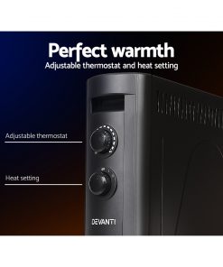 Devanti 2200W Infrared Radiant Heater Portable Electric Convection Heating Panel