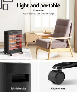 Devanti 2200W Infrared Radiant Heater Portable Electric Convection Heating Panel