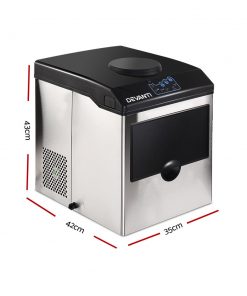 DEVANTi 2 in 1 Portable Commercial Ice Cube Maker Machine Water Dispenser