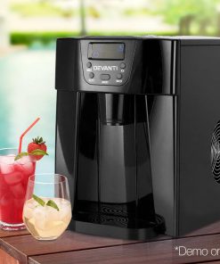 Devanti 2L Portable Ice Cuber Maker & Water Dispenser - Black