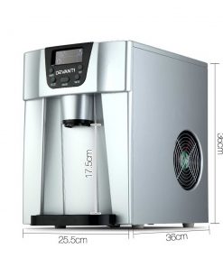 Devanti 2L Portable Ice Cuber Maker & Water Dispenser - Silver