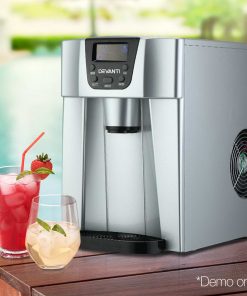 Devanti 2L Portable Ice Cuber Maker & Water Dispenser - Silver
