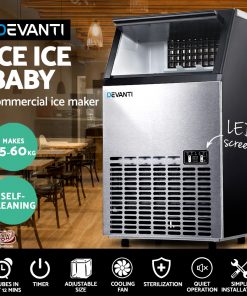 Devanti Stainless Steel Commercial Ice Cube Maker