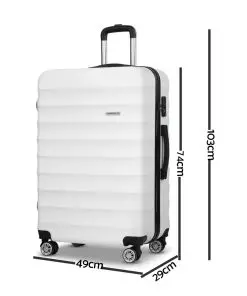 Wanderlite 2 Piece Lightweight Hard Suit Case Luggage White