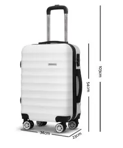 Wanderlite 2 Piece Lightweight Hard Suit Case Luggage White