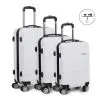 Wanderlite 3 Piece Lightweight Hard Suit Case Luggage White Wanderlite 3 Piece Lightweight Hard Suit Case Luggage White