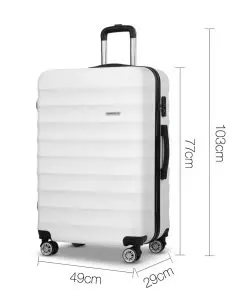 Wanderlite 3 Piece Lightweight Hard Suit Case Luggage White