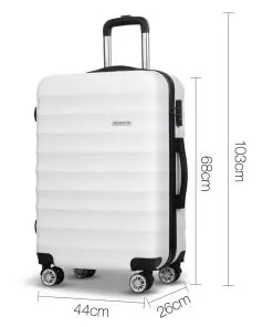 Wanderlite 3 Piece Lightweight Hard Suit Case Luggage White