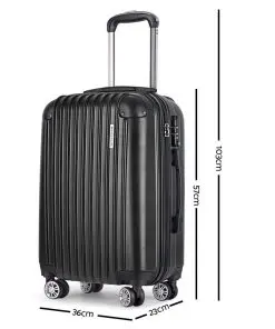 Wanderlite 20inch Lightweight Hard Suit Case Luggage Black