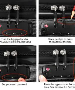 Wanderlite 20inch Lightweight Hard Suit Case Luggage Black