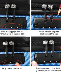 Wanderlite 20inch Lightweight Hard Suit Case Luggage Blue