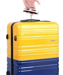 Wanderlite 3 Piece Lightweight Hard Suit Case Luggage Yellow & Purple