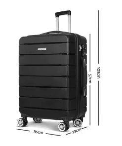 Wanderlite 2PC Luggage Suitcase Trolley - Black