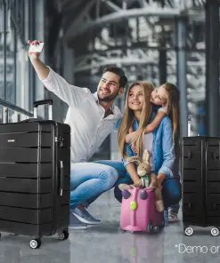 Wanderlite 2PC Luggage Suitcase Trolley - Black