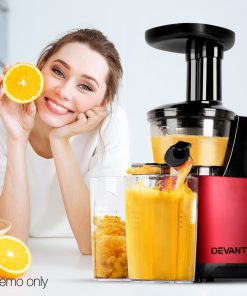 Devanti Cold Press Food Processor Juicer - Red