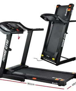 Everfit Electric Treadmill 40cm Running Home Gym Fitness Machine Black