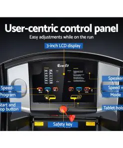 Everfit Electric Treadmill 40cm Running Home Gym Fitness Machine Black