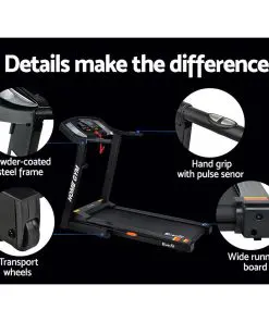 Everfit Electric Treadmill 40cm Running Home Gym Fitness Machine Black