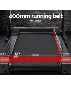 Everfit Electric Treadmill 40cm Running Home Gym Fitness Machine Black