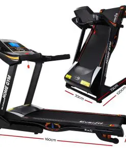 Everfit Electric Treadmill 48cm Incline Running Home Gym Fitness Machine Black