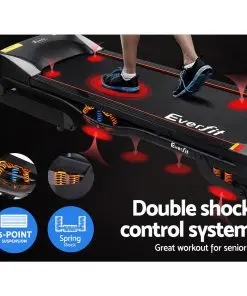 Everfit Electric Treadmill 48cm Incline Running Home Gym Fitness Machine Black