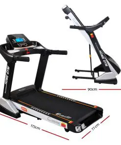 Everfit Electric Treadmill 48cm Incline Running Home Gym Fitness Machine Black
