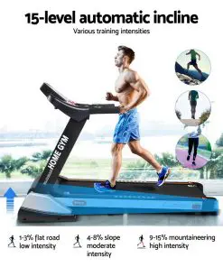 Everfit Electric Treadmill 48cm Incline Running Home Gym Fitness Machine Black