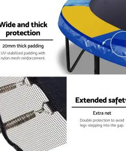 Everfit 10FT Trampoline With Basketball Hoop - Rainbow