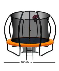 Everfit 10FT Trampoline With Basketball Hoop - Orange