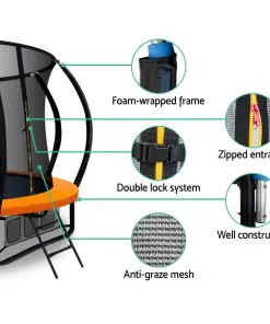 Everfit 10FT Trampoline With Basketball Hoop - Orange