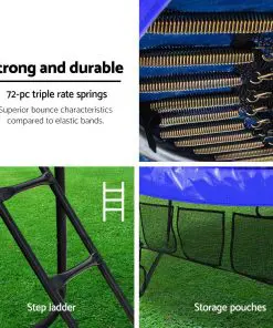 Everfit 12FT Trampoline With Basketball Hoop - Rainbow