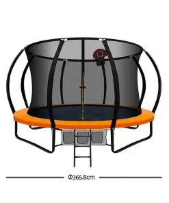 Everfit 12FT Trampoline With Basketball Hoop - Orange