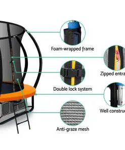 Everfit 12FT Trampoline With Basketball Hoop - Orange