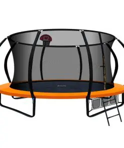 Everfit 14FT Trampoline With Basketball Hoop - Orange