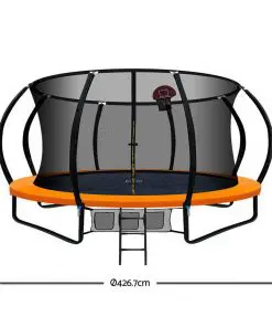 Everfit 14FT Trampoline With Basketball Hoop - Orange