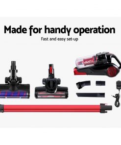 Devanti Cordless Handstick Vacuum Cleaner - Black and Red