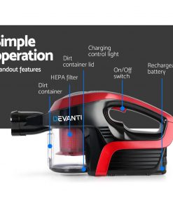 Devanti Cordless 150W Handstick Vacuum Cleaner - Black