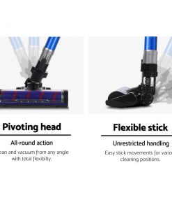 Devanti Cordless 150W Handstick Vacuum Cleaner - Grey and Blue