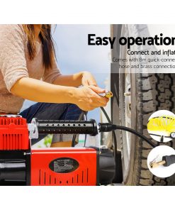 Giantz 12V Portable Air Compressor - Red