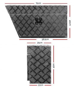 Giantz Pair of Under Tray Undertray Tool Box Aluminium Alloy Underbody Toolbox