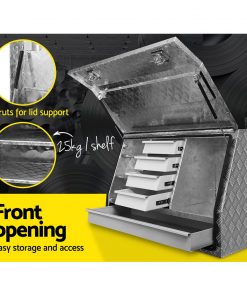 Giantz Aluminium Toolbox Generator Tool Box Drawers Truck Canopy Trailer Locks