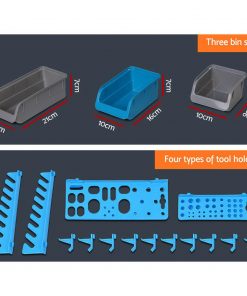 Giantz 88 Parts Wall-Mounted Storage Bin Rack Tool Garage Shelving Organiser Box