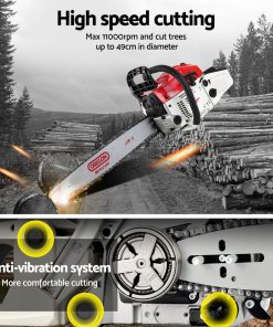 GIANTZ 62cc Commercial Petrol Chainsaw 20 Oregon Bar E-Start Chains Saw Tree